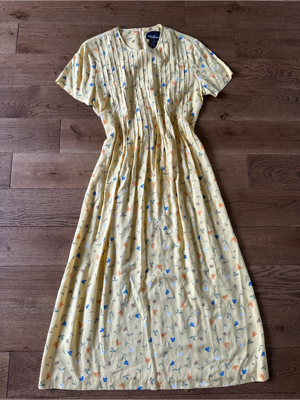 Vintage Midi Floral Rayon Dress Cottage Core Vibe